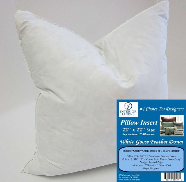 *Exclusive 22" x 22", 51oz. 90/10 White Goose Down Pillow Insert