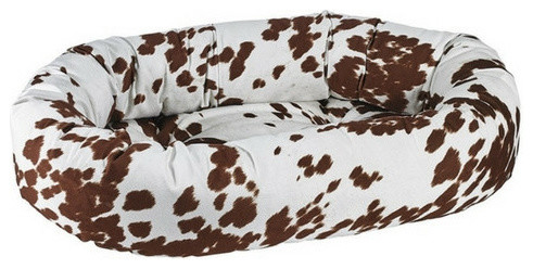 MicroVelvet Donut Bolstered Dog Bed, Durango, L