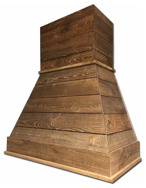 Castlewood Rustic Shiplap Chimney Range Hood - Brown - Farmhouse
