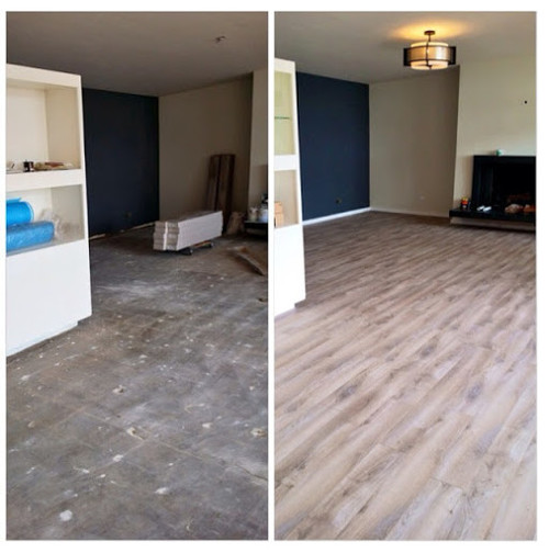 Laminate Wood flooring ~ BEFORE/AFTER