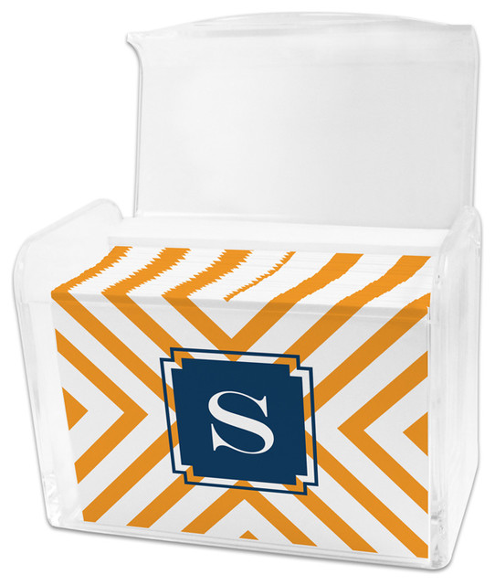 Stationery Box Set Chevron Single Initial Contemporary Desk