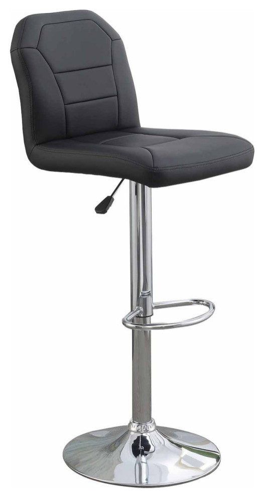 Inch Modern Bar Stool, Vegan Faux Leather Adjustable Swivel Seat, Metal