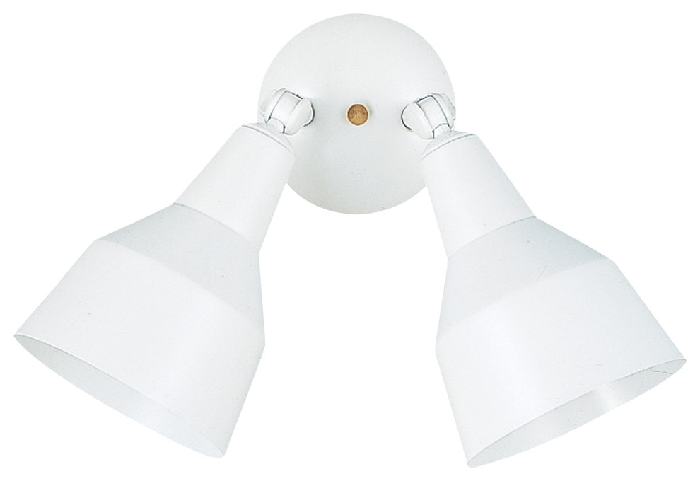 Sea Gull Lighting 2-Light Adjustable Swivel FloodLight, White