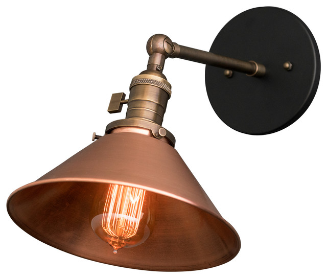 Copper Wall Sconce Industrial Lamp Black Antique Brass
