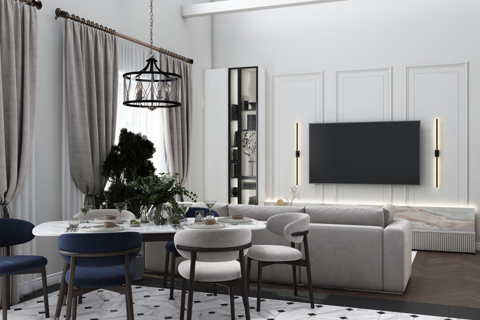 Кухня-гостиная в коттедже 2