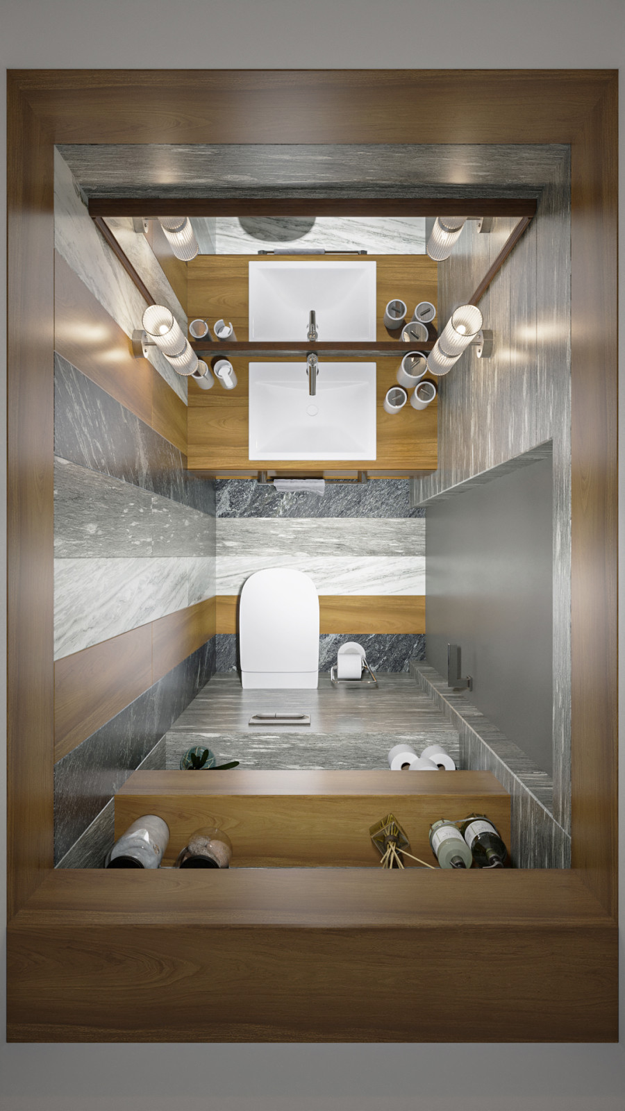 Вид сверху на гостевой санузел