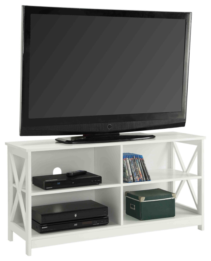 Convenience Concepts Oxford White TV Stand With Shelves S20128