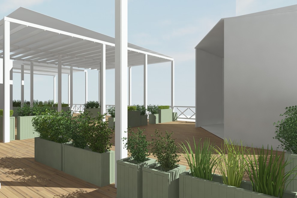 Ресторан "Бохо" олимпийский парк -озеленение кашпо