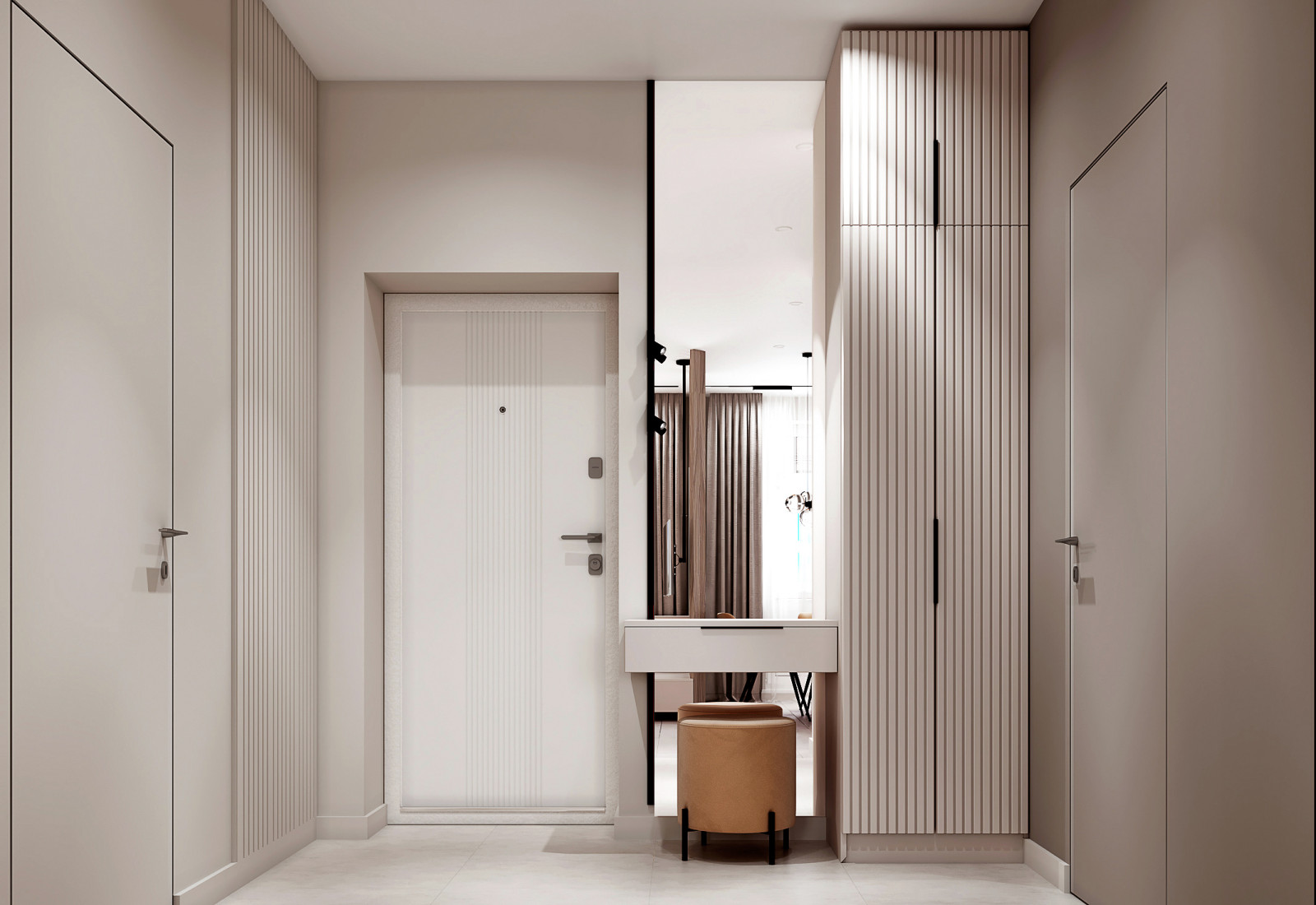 Светлый дизайн квартиры студии