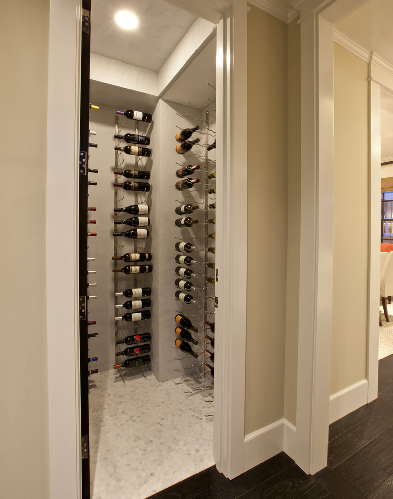 Transitional wine cellar in Orange County.