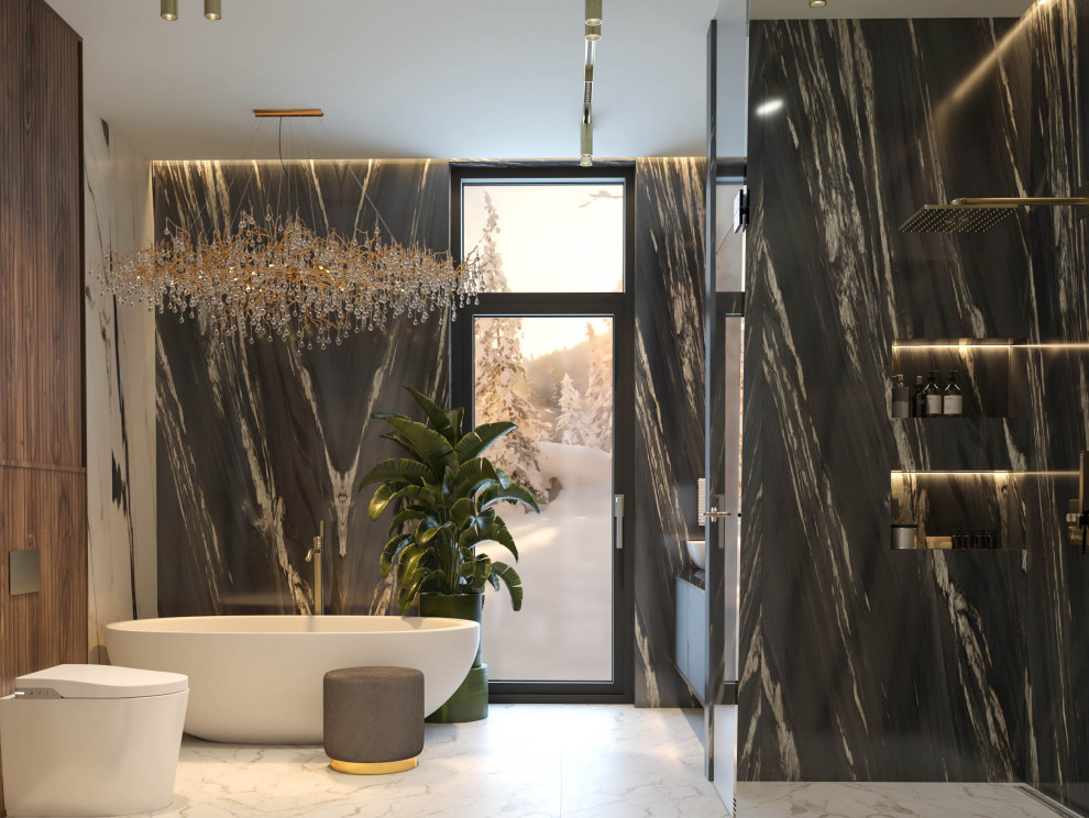 Санузел в проекте загородного дома Mountain House