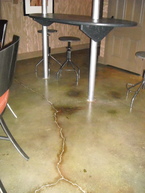 Stained Concrete Floor Eclectic Basement St Louis By Terra