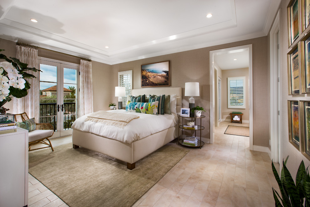 This is an example of a modern master bedroom in Orange County.