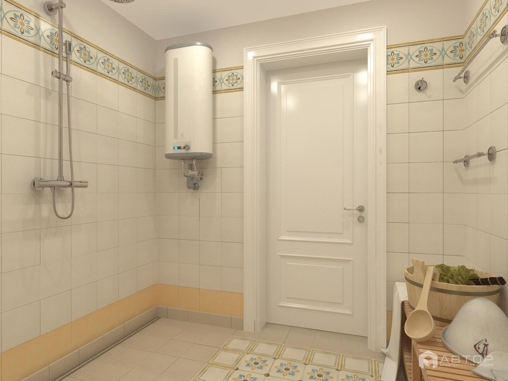 Одноэтажный загородный дом с баней