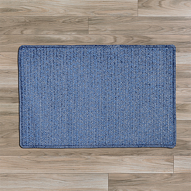 Simple Chenille Petal Blue 10'x13', Rectangle, Braided Rug
