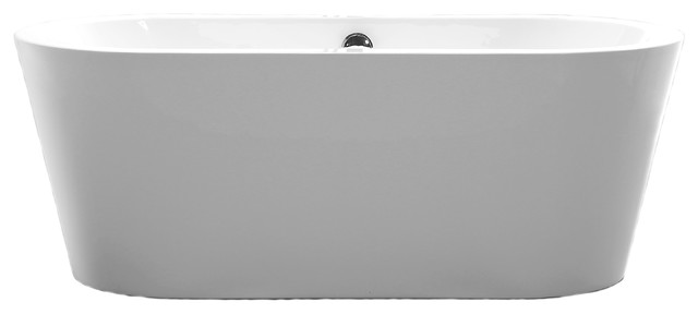 Vanity Art Freestanding Acrylic Bathtub, White, Large