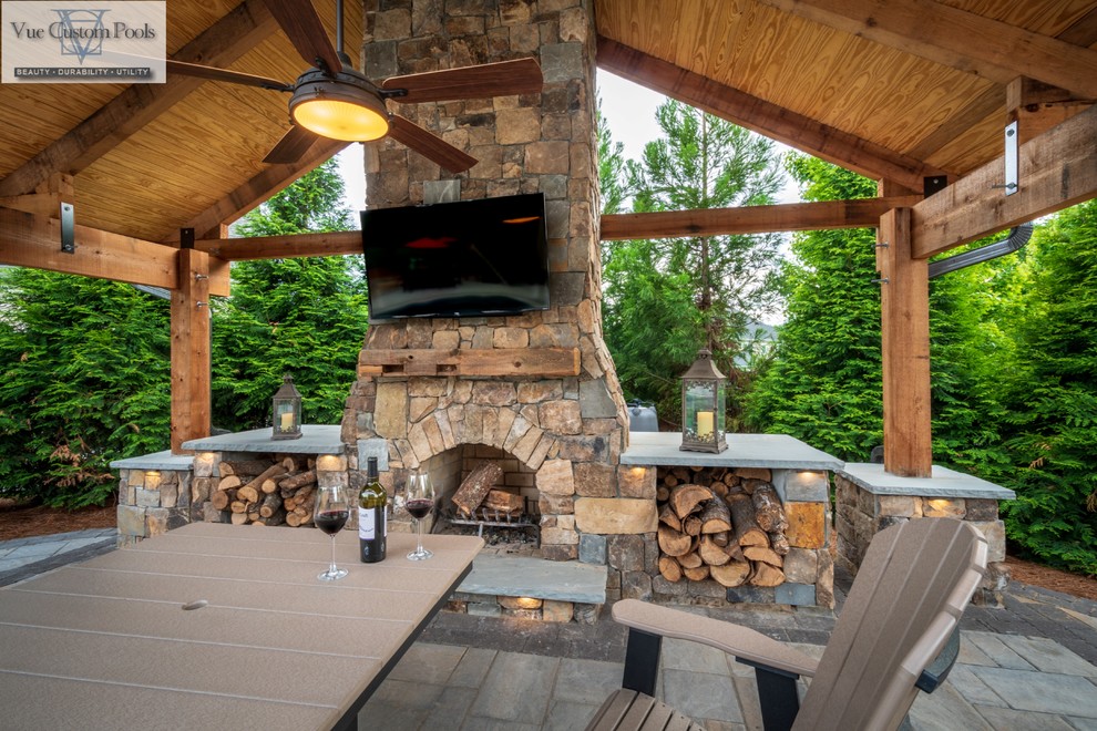 Custom Pool and Outdoor Living Space in Winston Salem - Craftsman ...