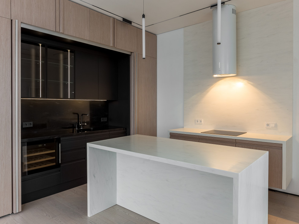 Теплая подсветка рабочей зоны на кухне