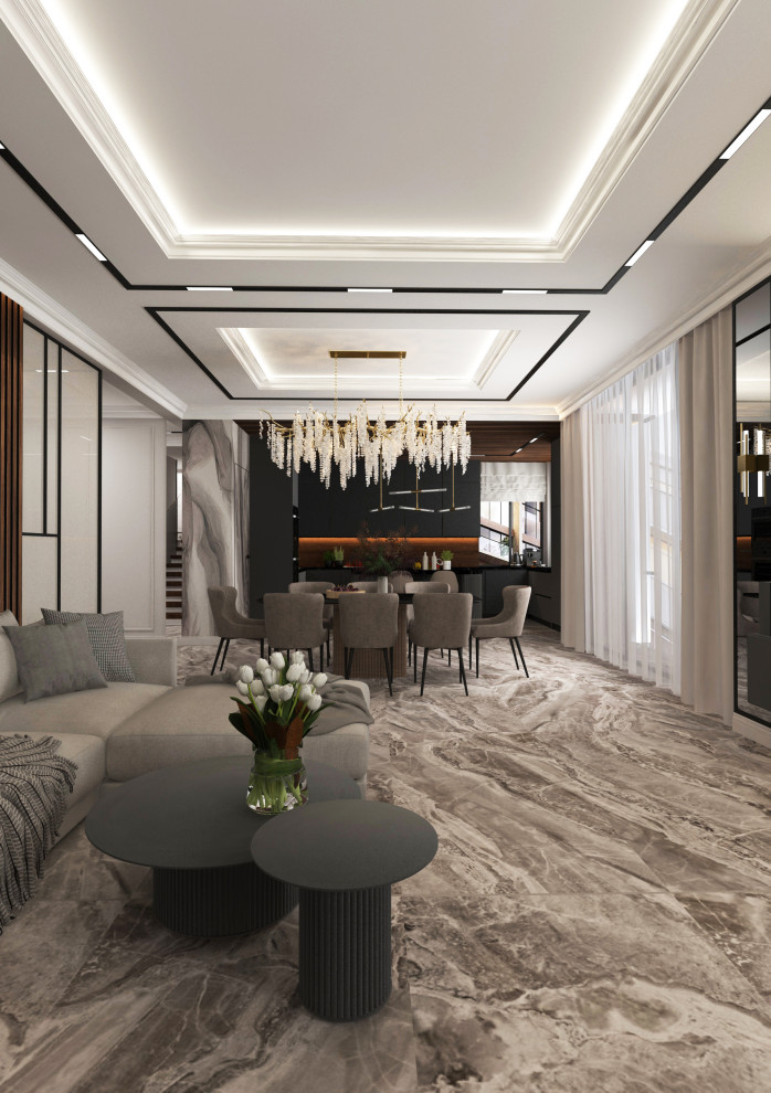 Кухня-гостиная из проекта частного дома 5 бригада