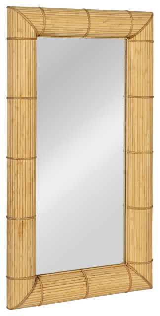 Bamboo Rectangular Wall Mirror, Natural - Asian - Wall Mirrors - by ...