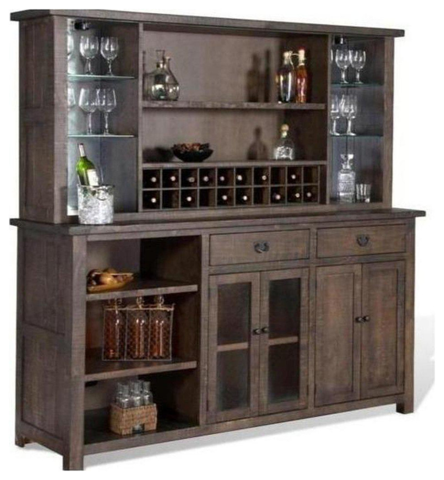 80x80" Buffet With Hatch Wine Rack Removable Shelves for Wine Fridge