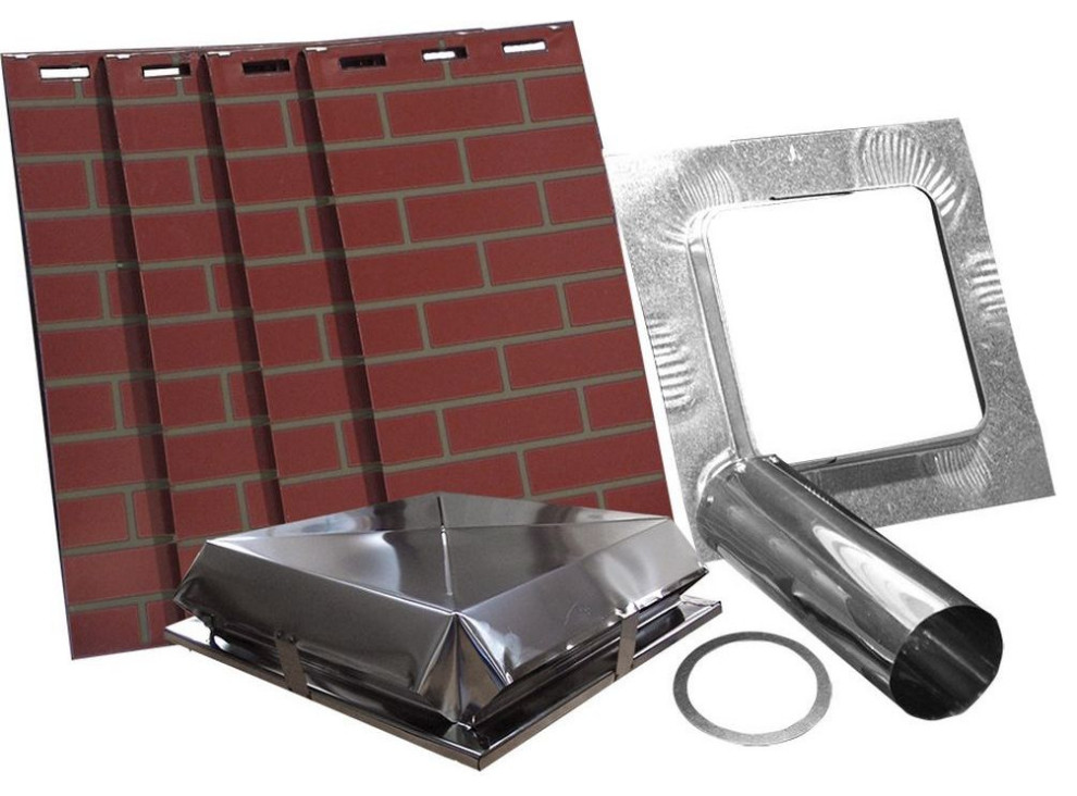 AirJet Simulated Red Brick BVent Chimney Housing Kit 17x17x60"H