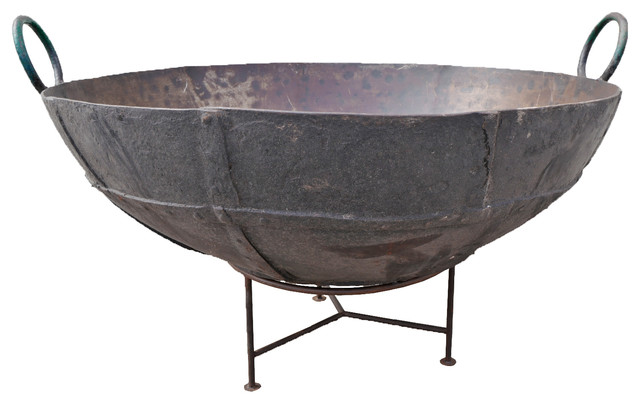 Large Iron Kadai Fire Bowl 48 Industrial Fire Pits By