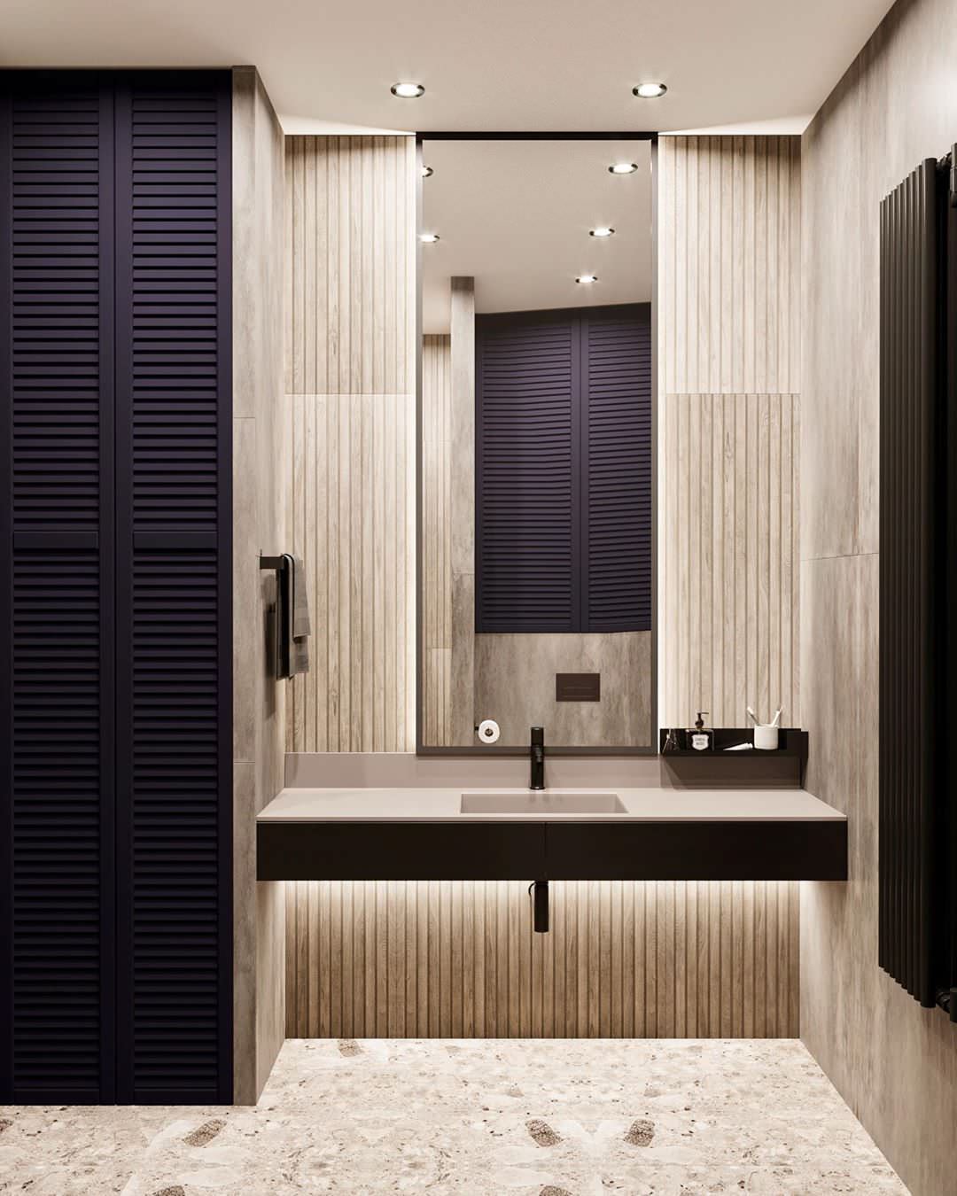 Дизайн-проект гостевого санузла в современном стиле в ЖК ‘Небесный’