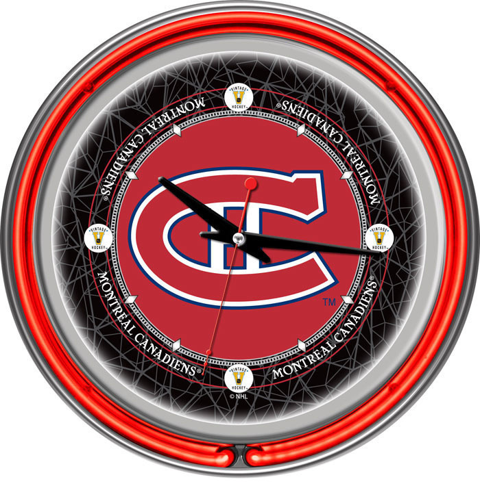 NHL Vintage Montreal Canadiens Neon Clock - 14 inch Diameter