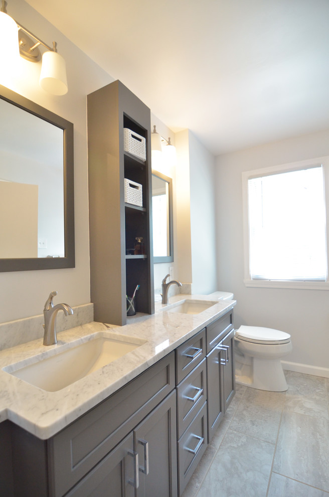 Gray Double Vanity - Transitional - Bathroom - Philadelphia - by ...
