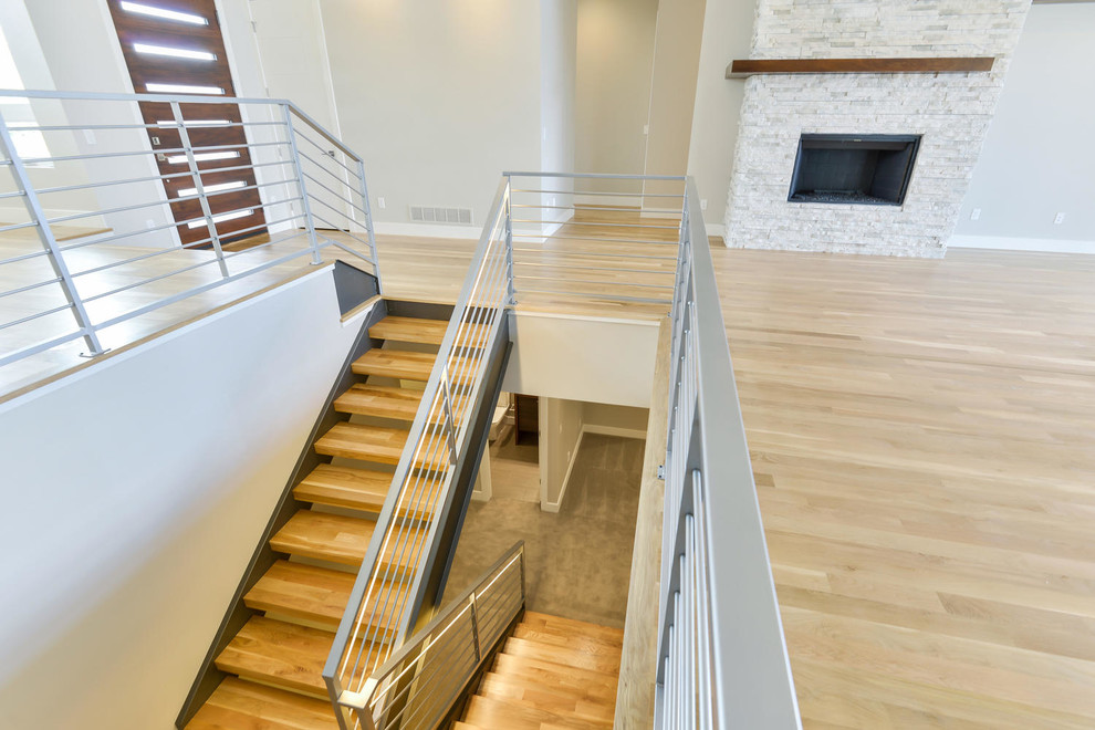 Design ideas for a large contemporary staircase in Denver.