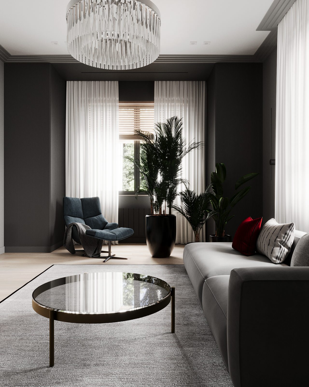 Стильный дом с красными акцентами