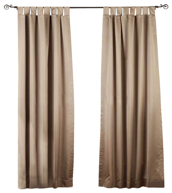 Brownish Gray Tab Top 90% blackout Curtain / Drape / Panel   -50W x 63L -Piece