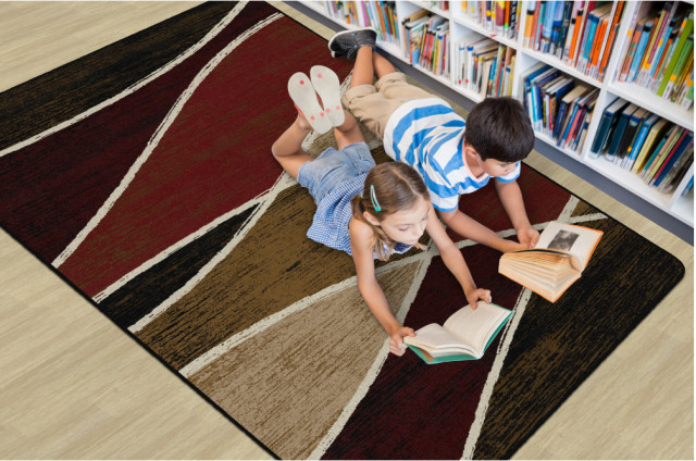 Flagship Carpets SM225-34A 6'x9' Waterford Red Classroom or Office Rug