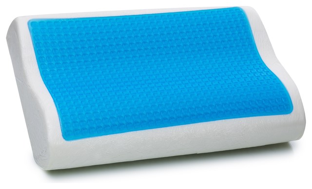 Beliani Contour Molded Memory Foam Pillow With Gel Neck Pillow, Moco - Bed Pillows Houzz