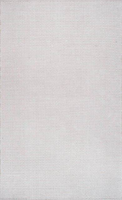Hand-Loomed Chalet Diamond Cotton Rug, Taupe, 4'x6'