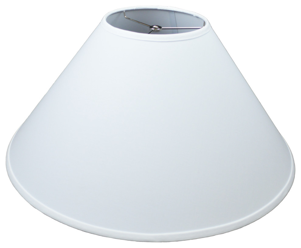 Fenchel Shades, 8"x24"x14" Spider Attachment Empire Lamp Shade, Linen White