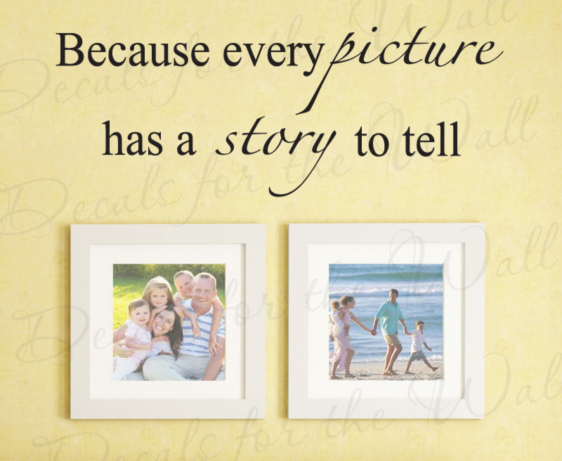 Wall Decal Sticker Quote Vinyl Art Adhesive Every Picture Has a Story Family F44