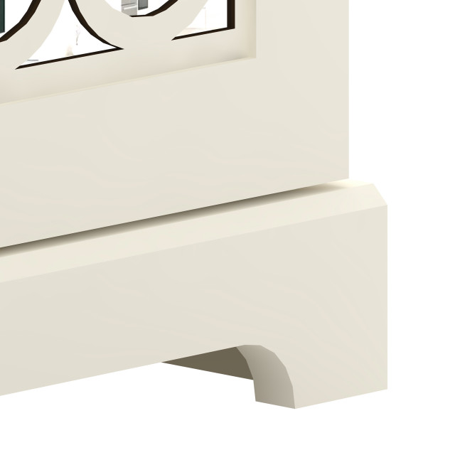 Agelyca Ivory with Knotty Oak Wood 4 Door Pantry Kitchen Cabinet ...