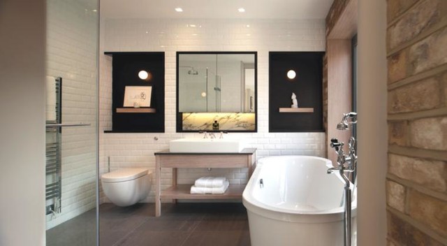 Foto de cuarto de baño contemporáneo de tamaño medio