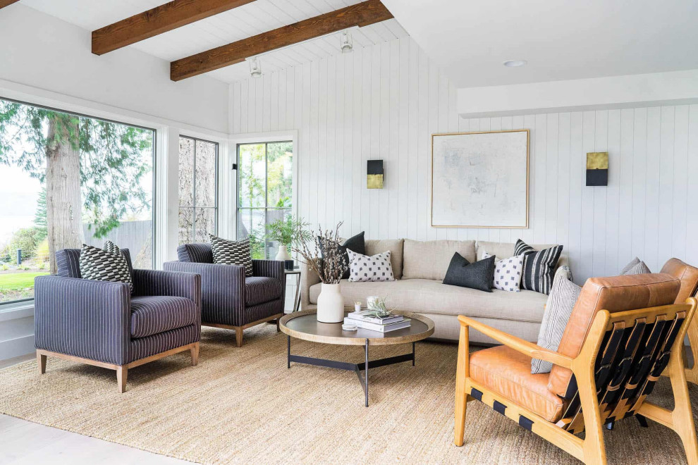 This is an example of a transitional living room in Seattle.