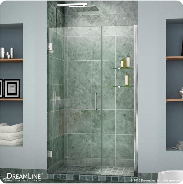 Dreamline 35 To 43 Frameless Hinged Sliding Shower Door Shdr Dreamline 35 To 43 Frameless Hinged Sliding Shower Door Shdr 20387210s 04 Contemporary Doors By Decorplanet