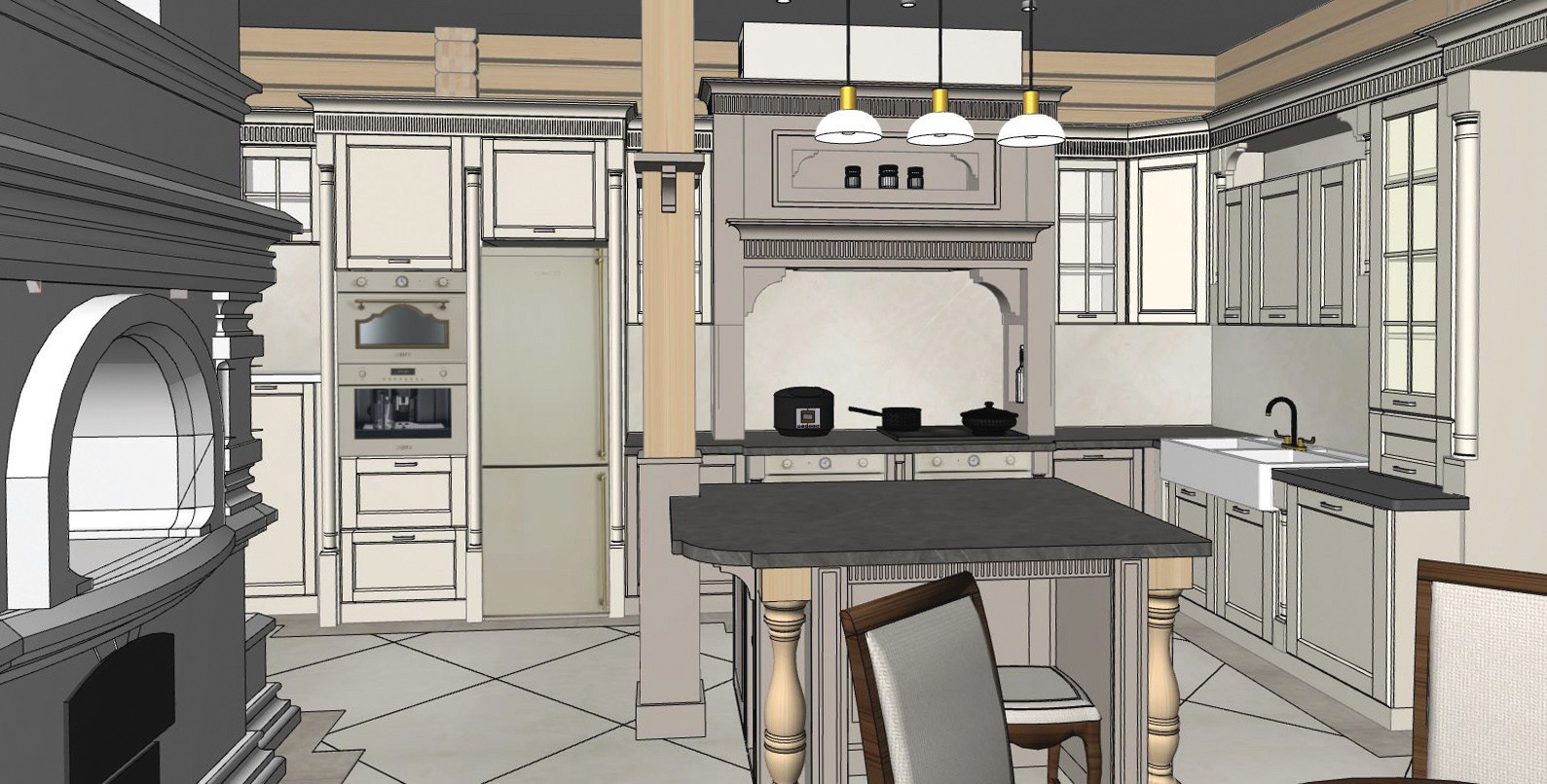 Кухня Victoria в загородном шале.