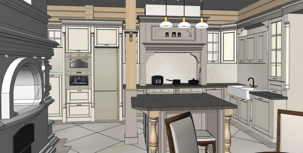 Кухня Victoria в загородном шале.