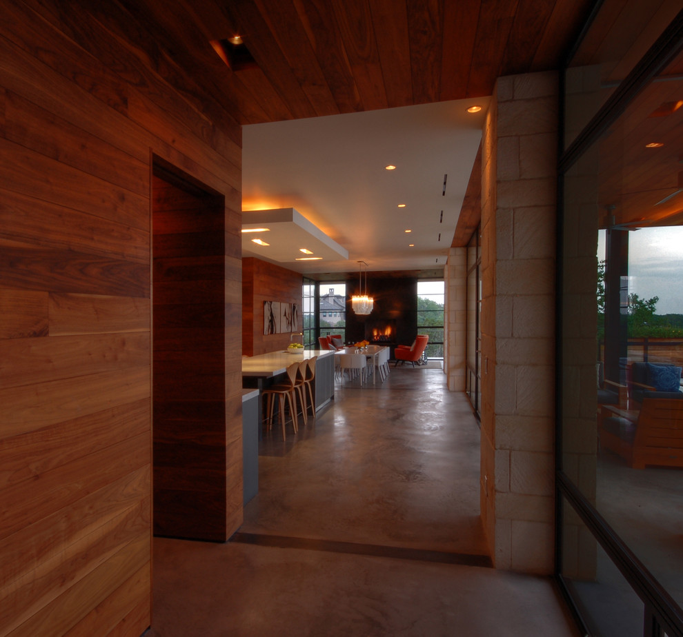 This is an example of a modern hallway in Austin.