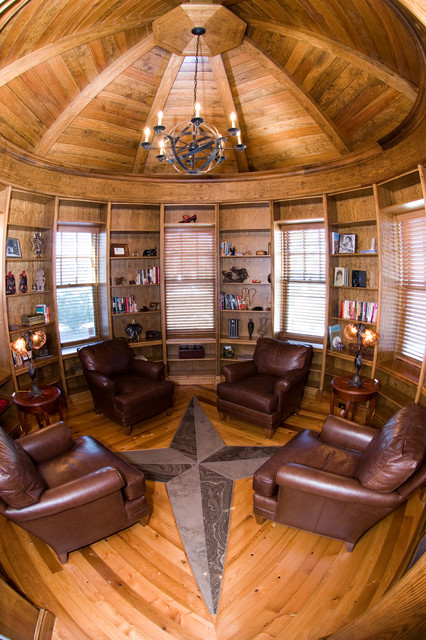 Circular Library In A Turret Traditional Home Office Toronto