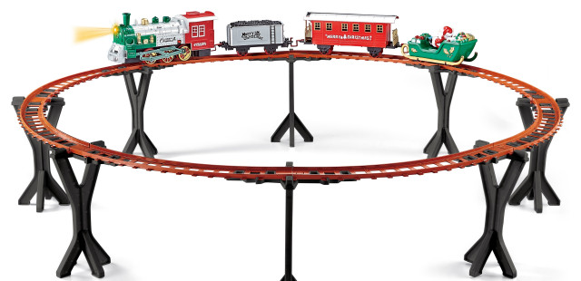 Dynamic Train Set 36 Pc Battery Operated Lighted & Animated Train Set with Raised Track ...