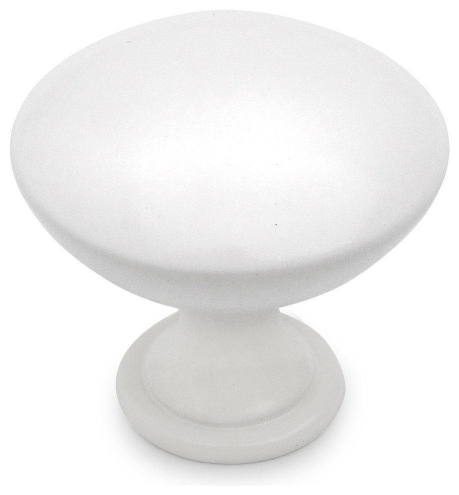 Round Cabinet Knob, White