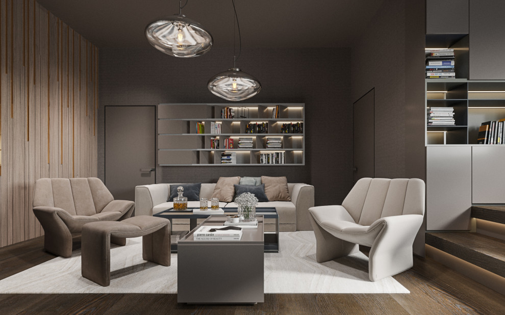 Студия в современном стиле  в колониальных тонах