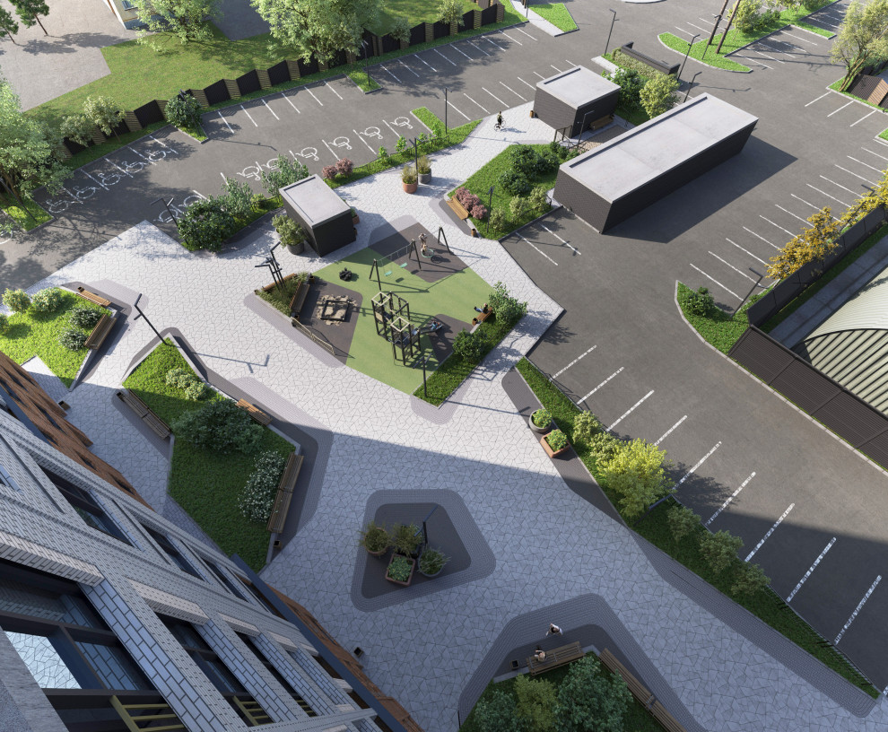 Благоустройство ЖК "НОРМАНДИЯ НЕМАН", СК "СТРИЖИ", Новосибирск